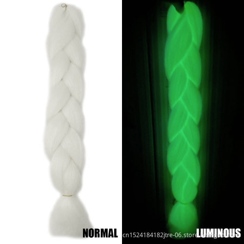 Neon Glowing Hair Florescent Light Braiding Hair Synthetic Jumbo Braids Shining Hair in the Darkness 24inch 100g